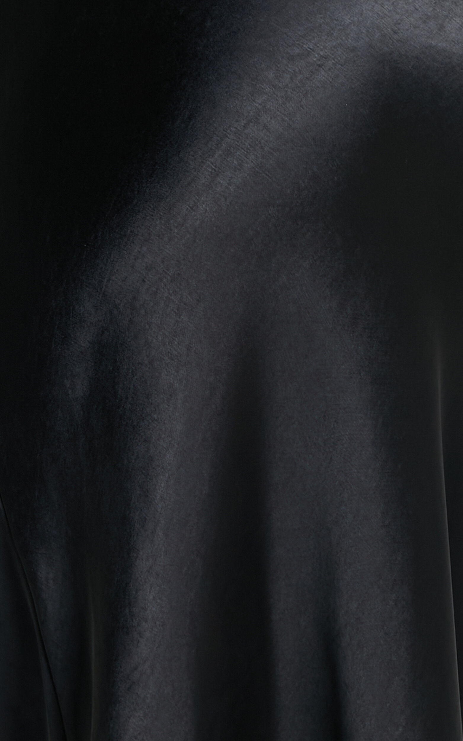 Exquisite Approach Black Satin Strapless Cowl Back Mini Dress