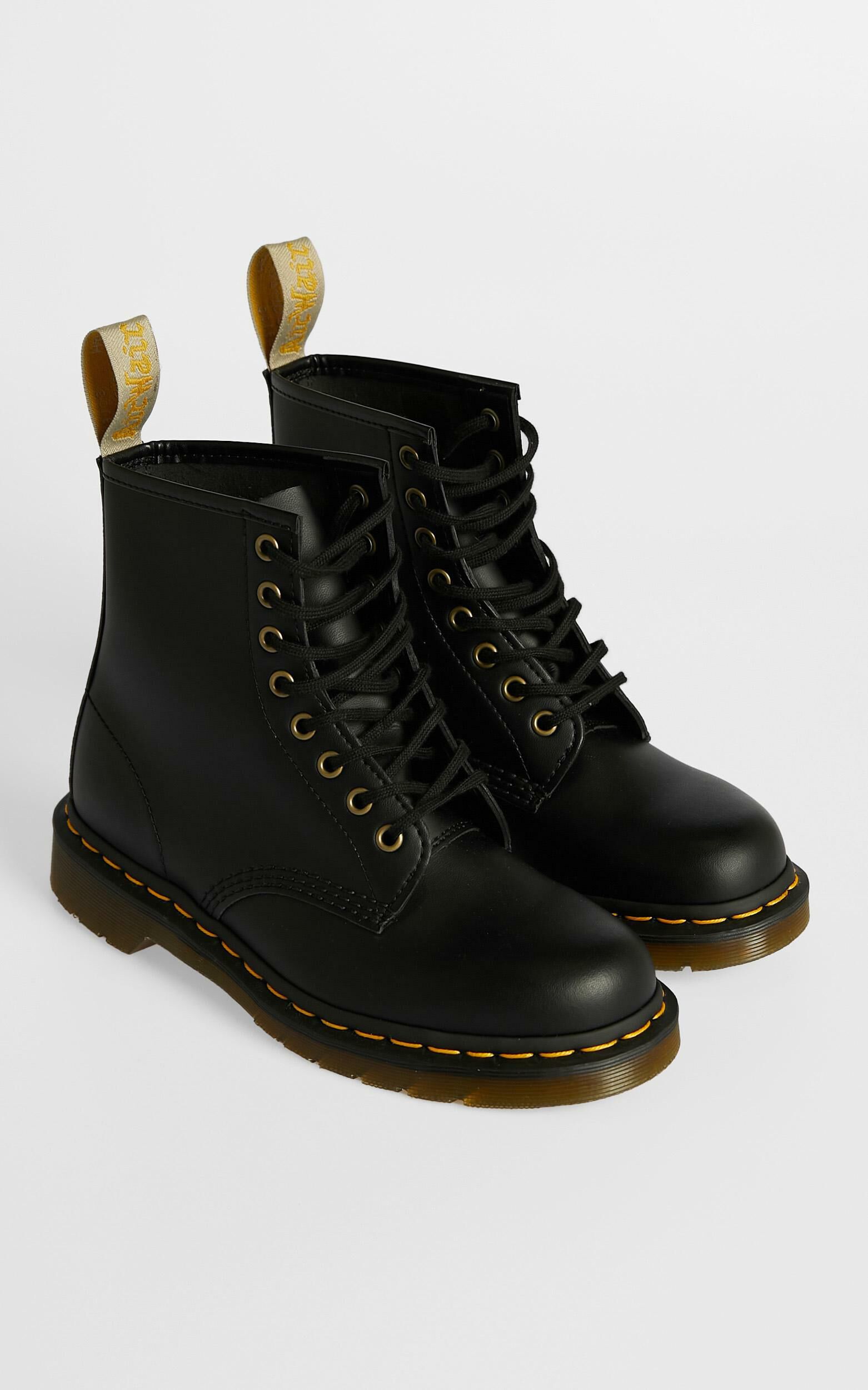Dr. Martens 1460 Vegan 8 Eye Boot in Black Showpo