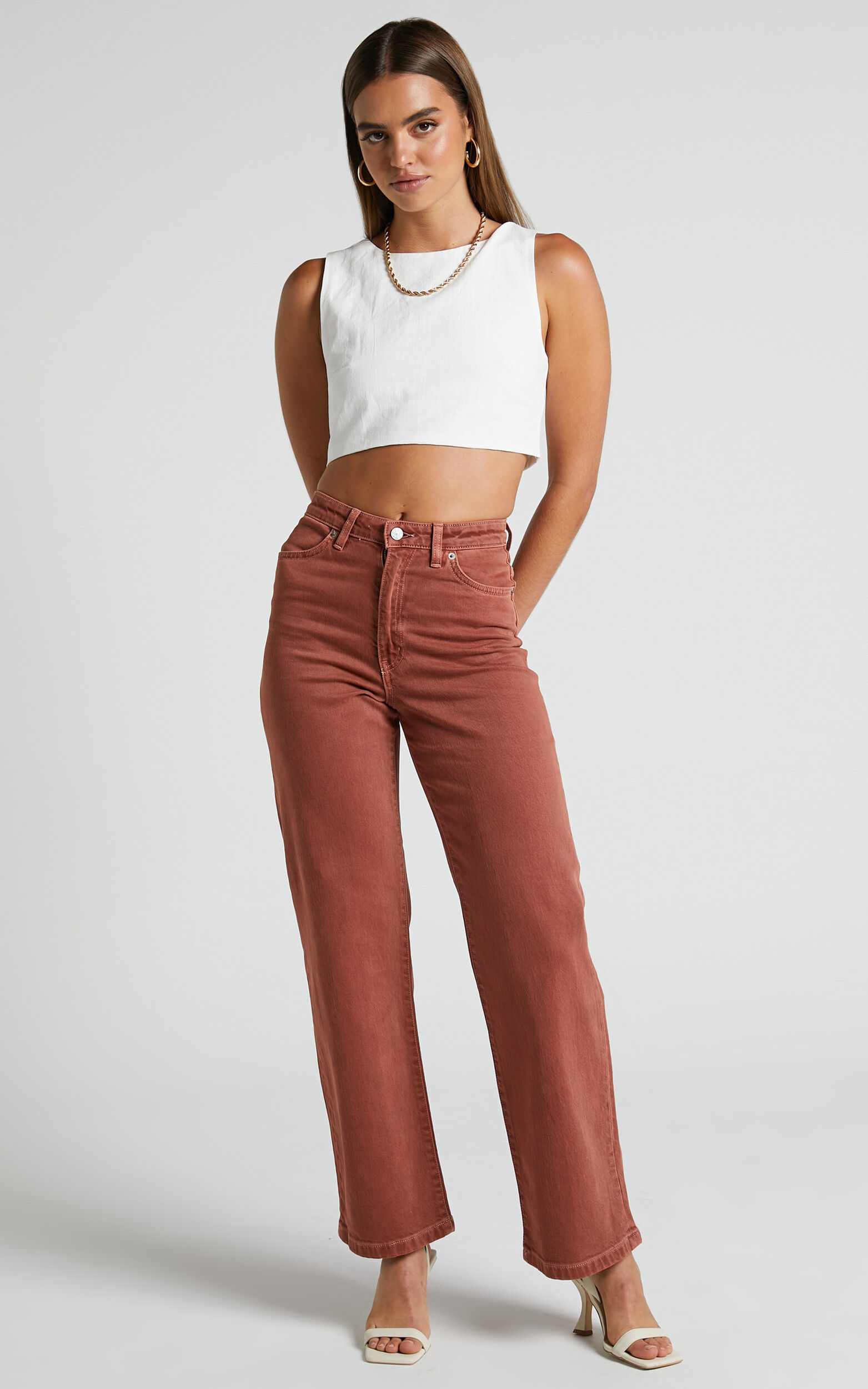 Riders By Lee - Hi Wide Leg Jean in Brandy - 06, BRN1