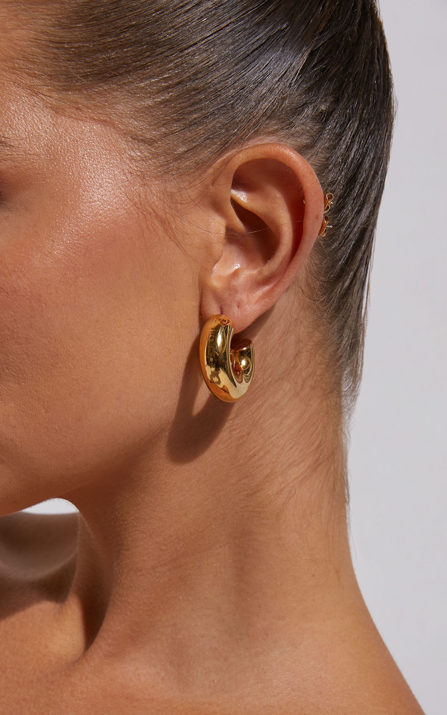 Lola Chunky Half Hoop Earrings in Gold Showpo USA