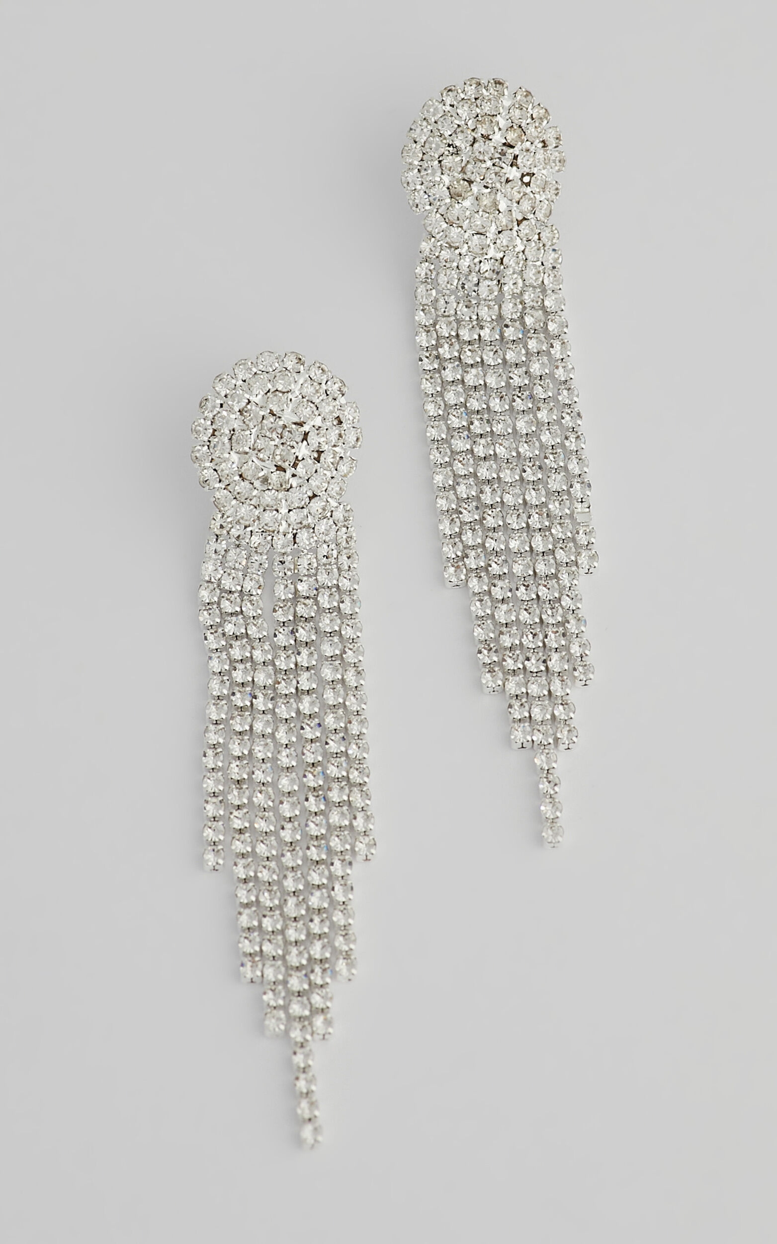 Trinny Drop Earrings in Silver Diamante - NoSize, SLV1