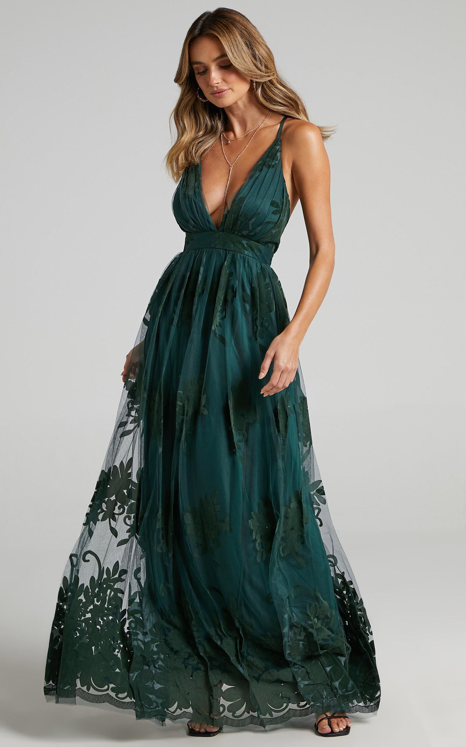 Promenade maxi dress discount in emerald