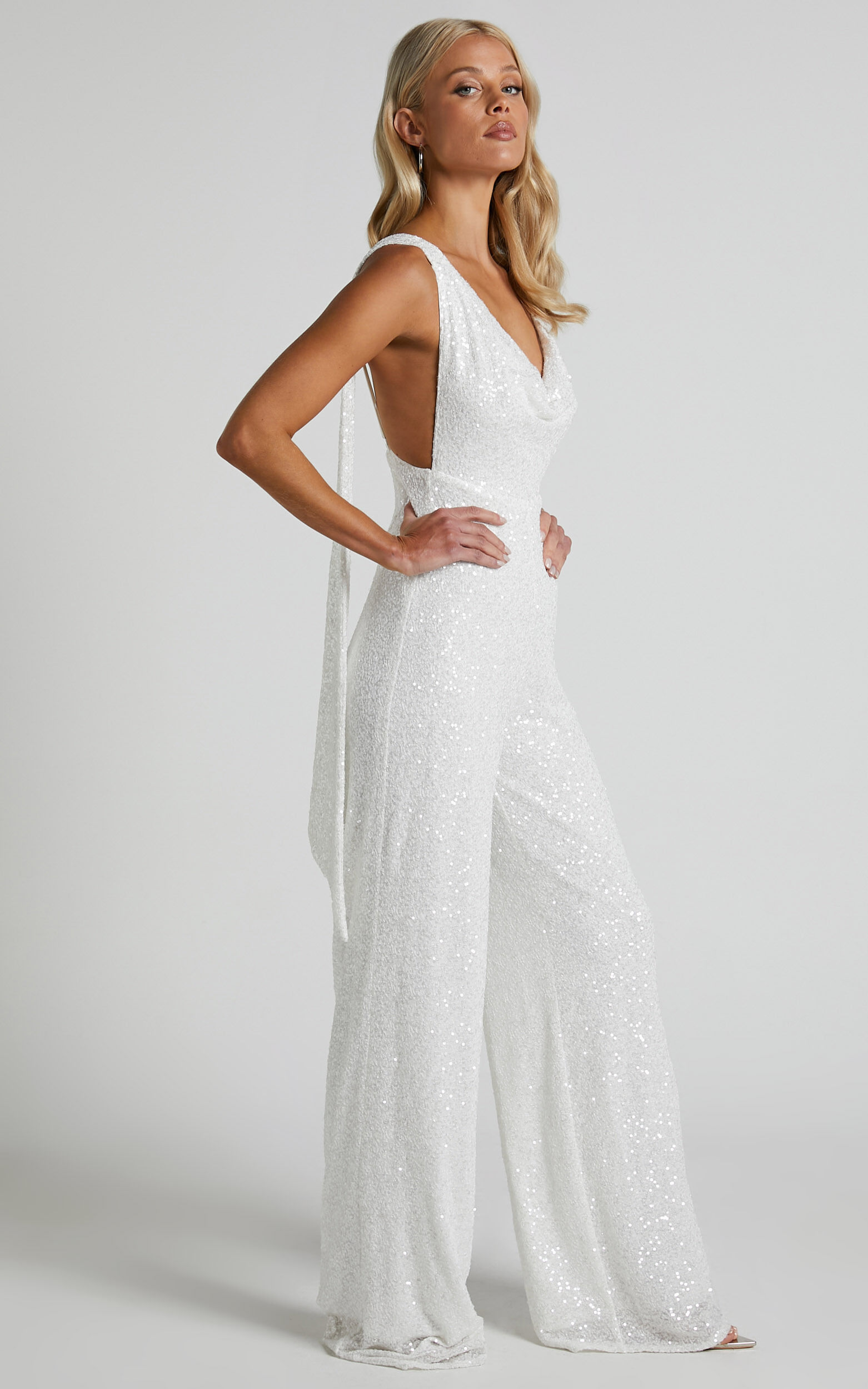 White silver jumpsuit store