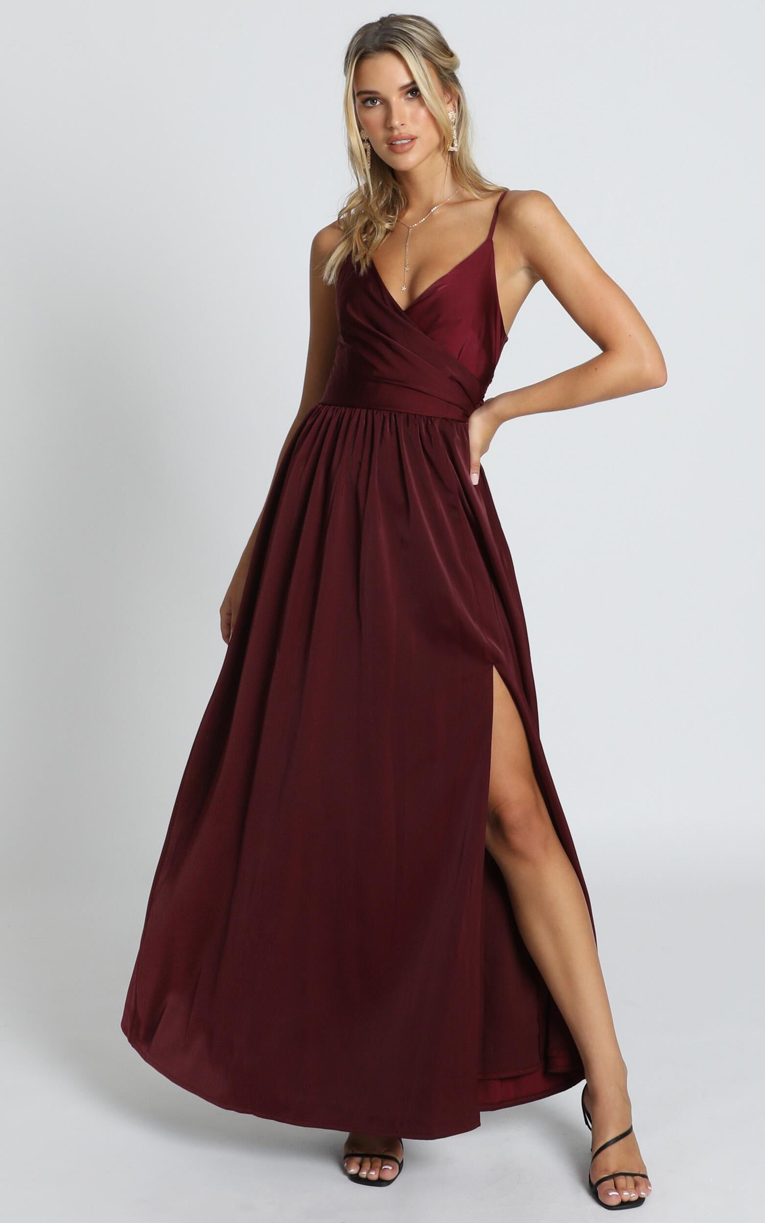 Revolve Around Me Dress in Wine - 06, WNE9