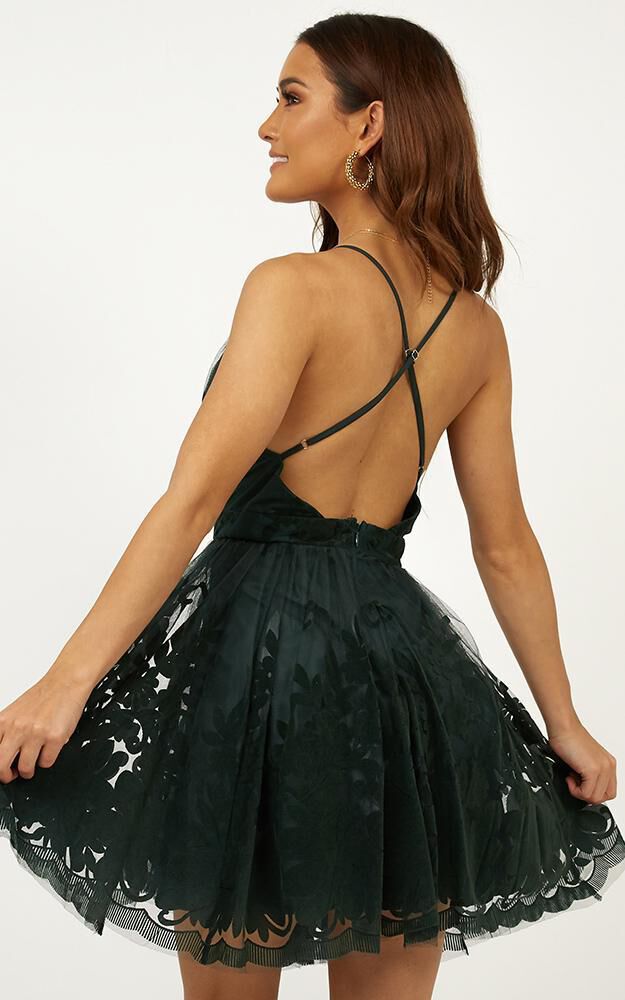 Moon Beam Dress In Green Showpo