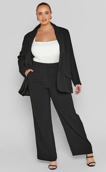 Bonnie Pants - High Waisted Tailored Wide Leg Pants in Black