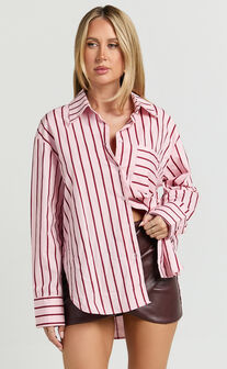 Ferzie Top - Oversized Striped Shirt in Multi