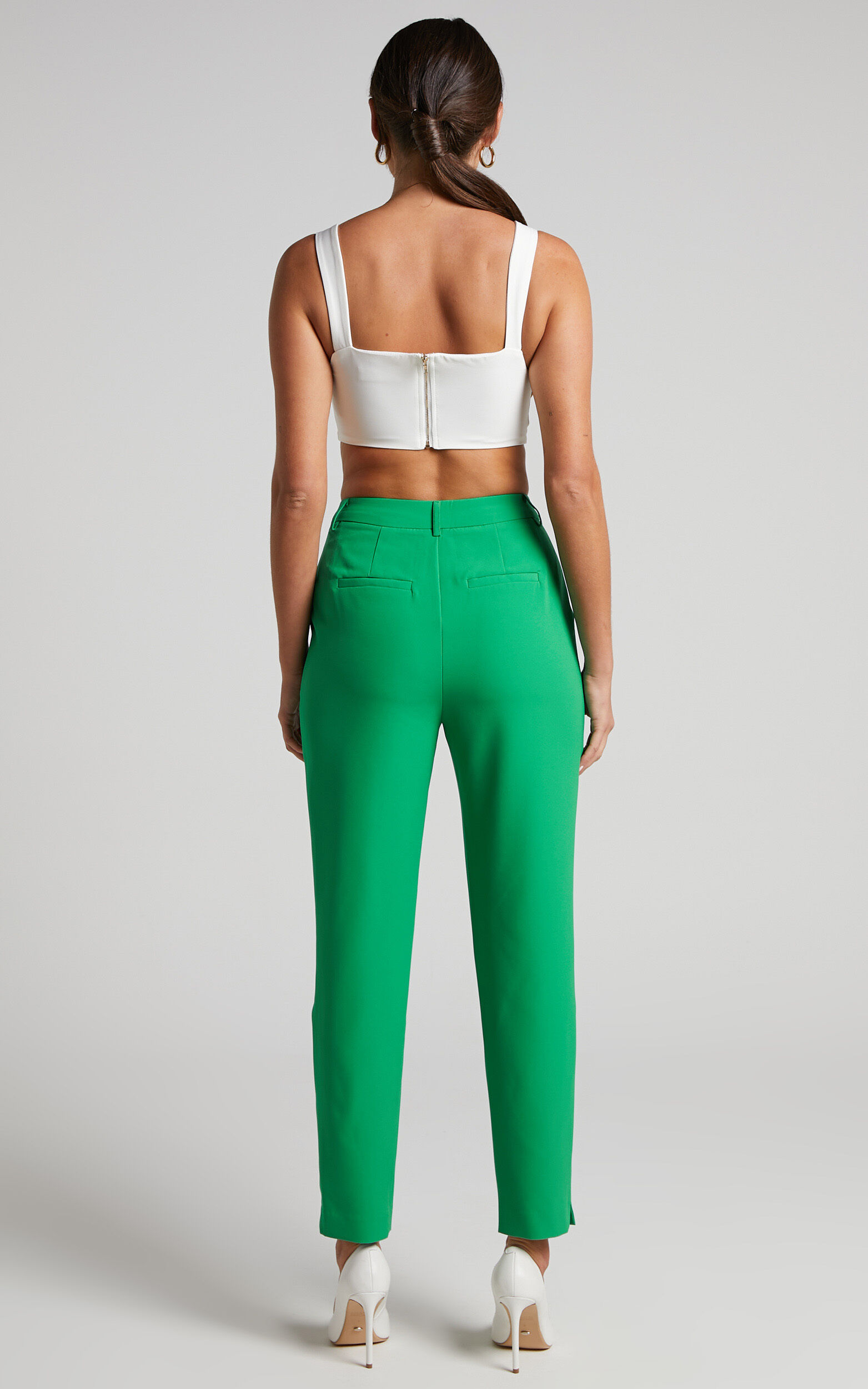Green discount crop pants