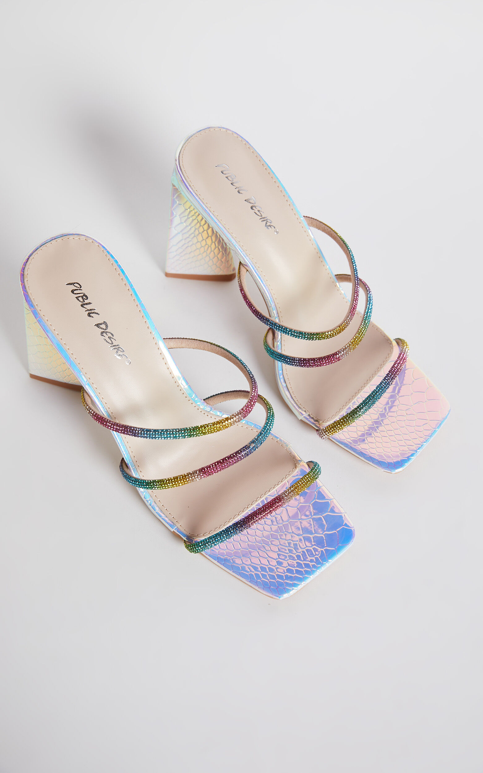 Public desire iridescent best sale heels