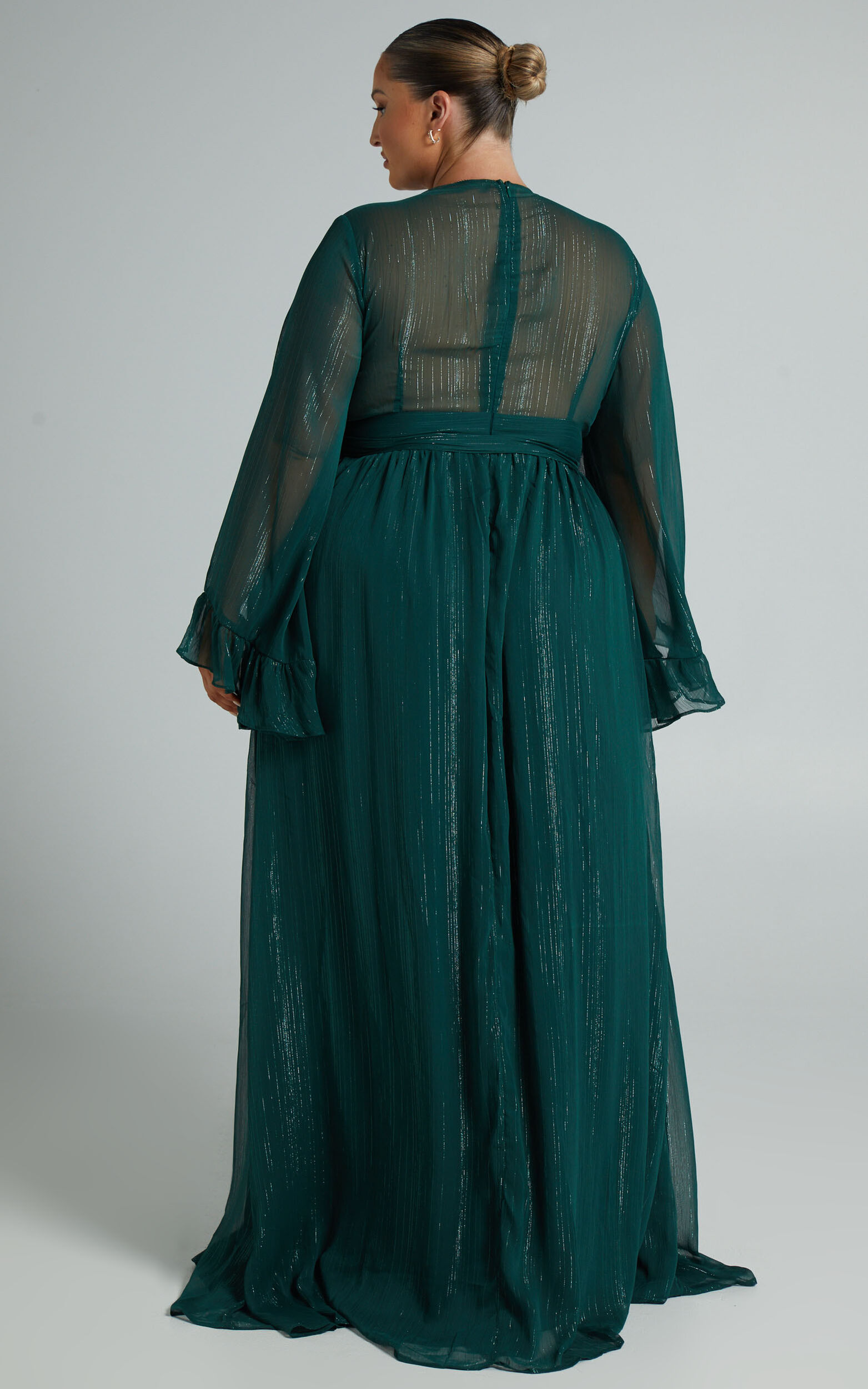 Dress Woman Emerald | USA Showpo - Dangerous Maxi Dress in Thigh Split Plunge