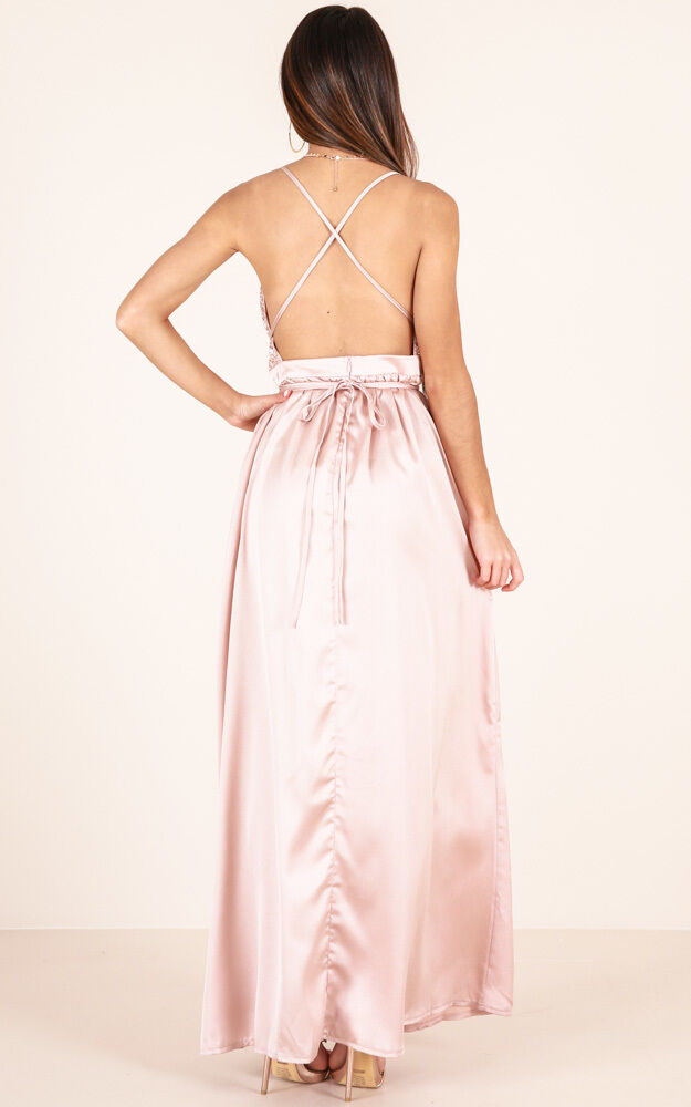 Carmen maxi shop dress in blush