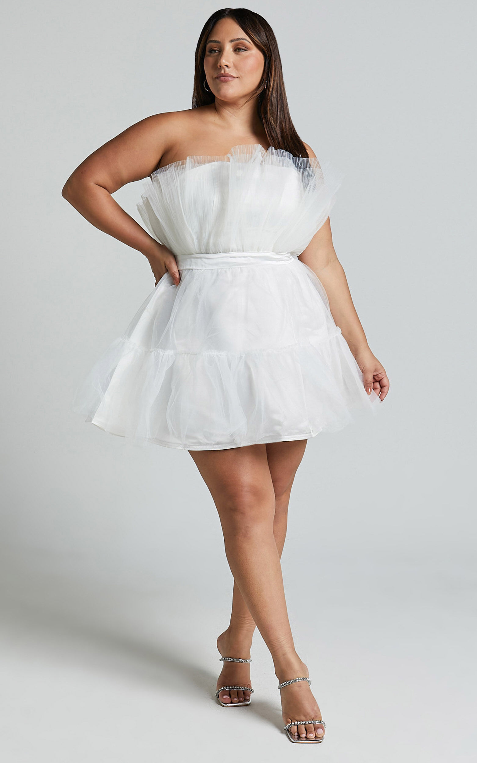 White fitted dress plus size hotsell