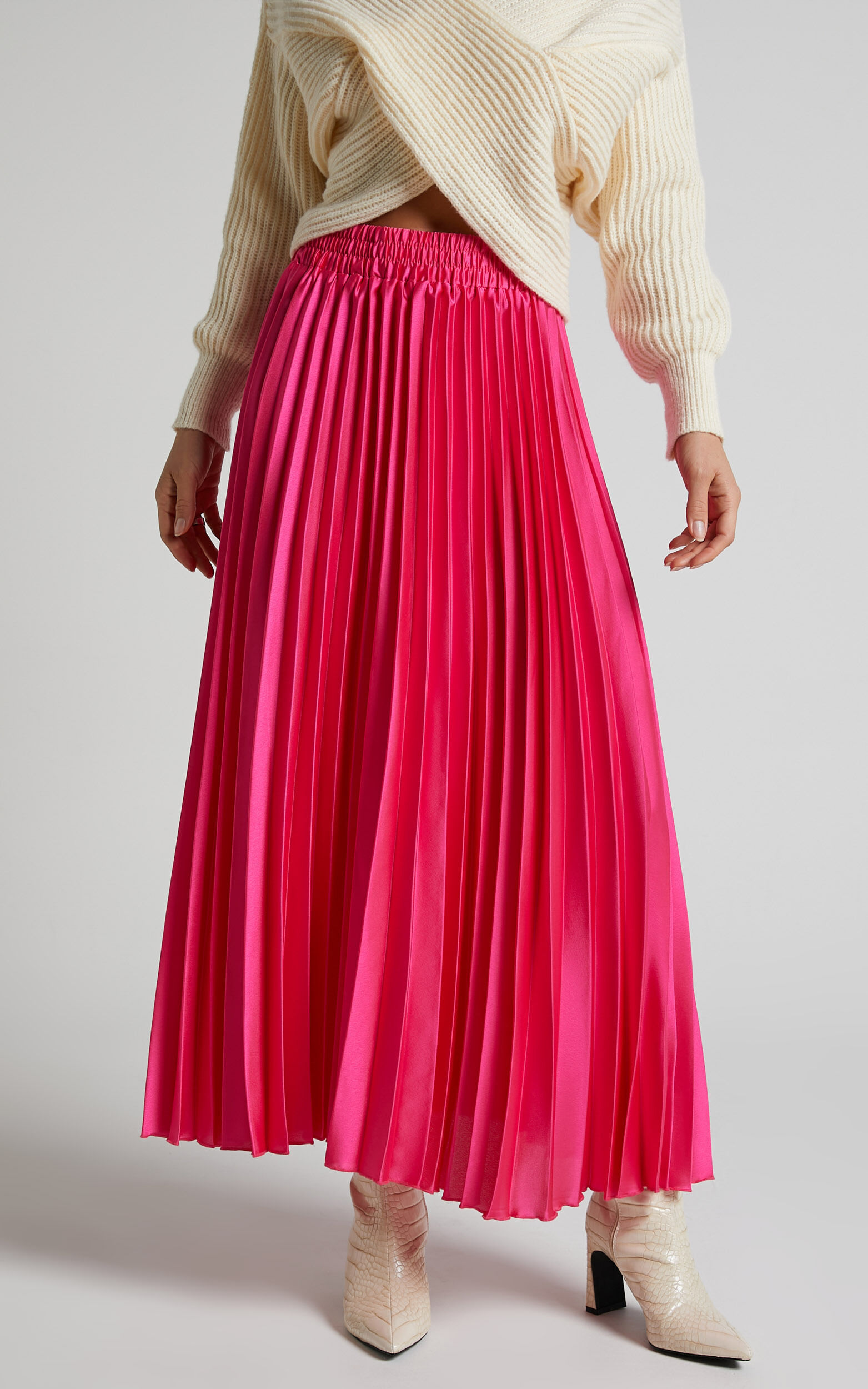 Pink pleated skirt sales nz
