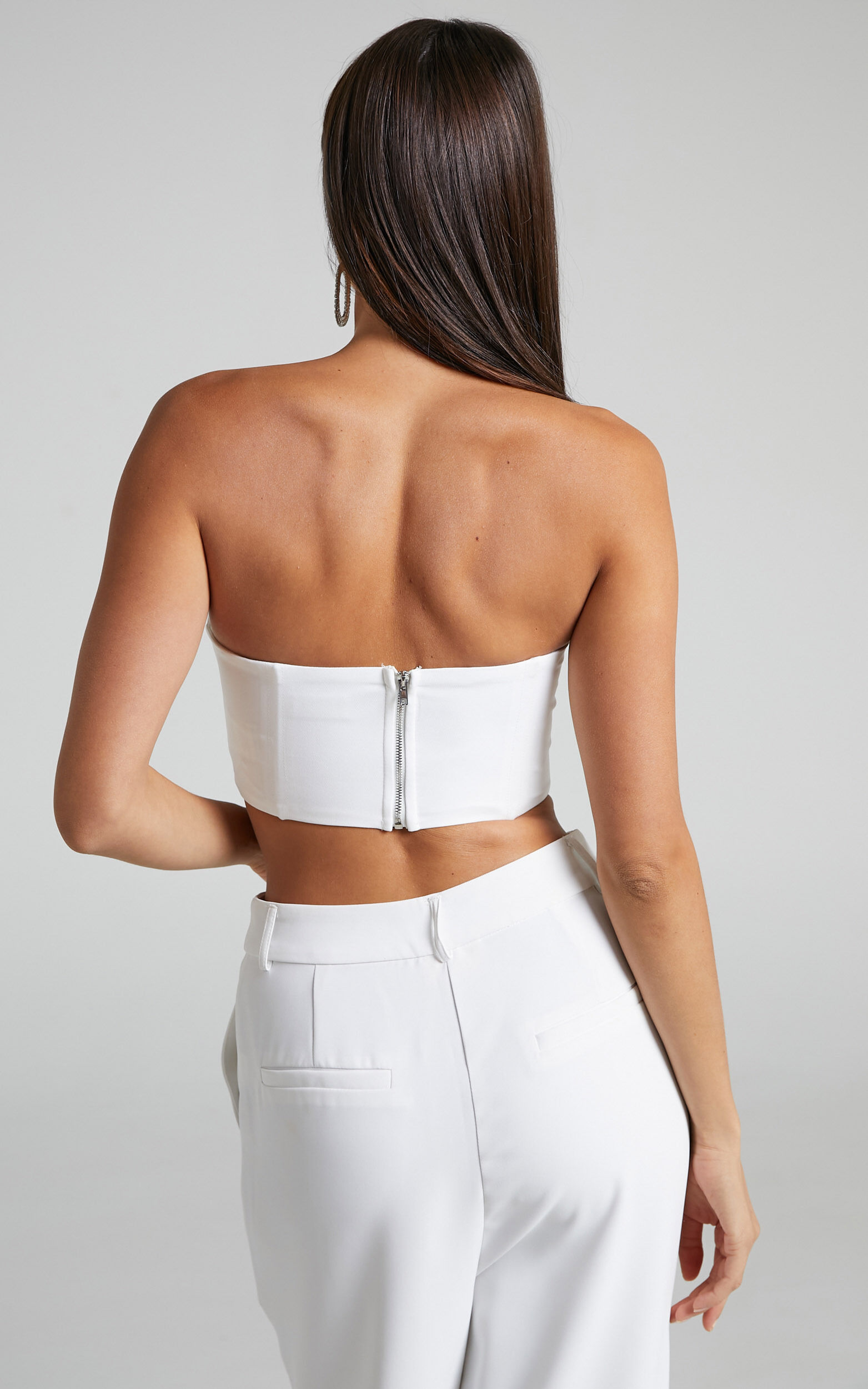 White bustier top tank top