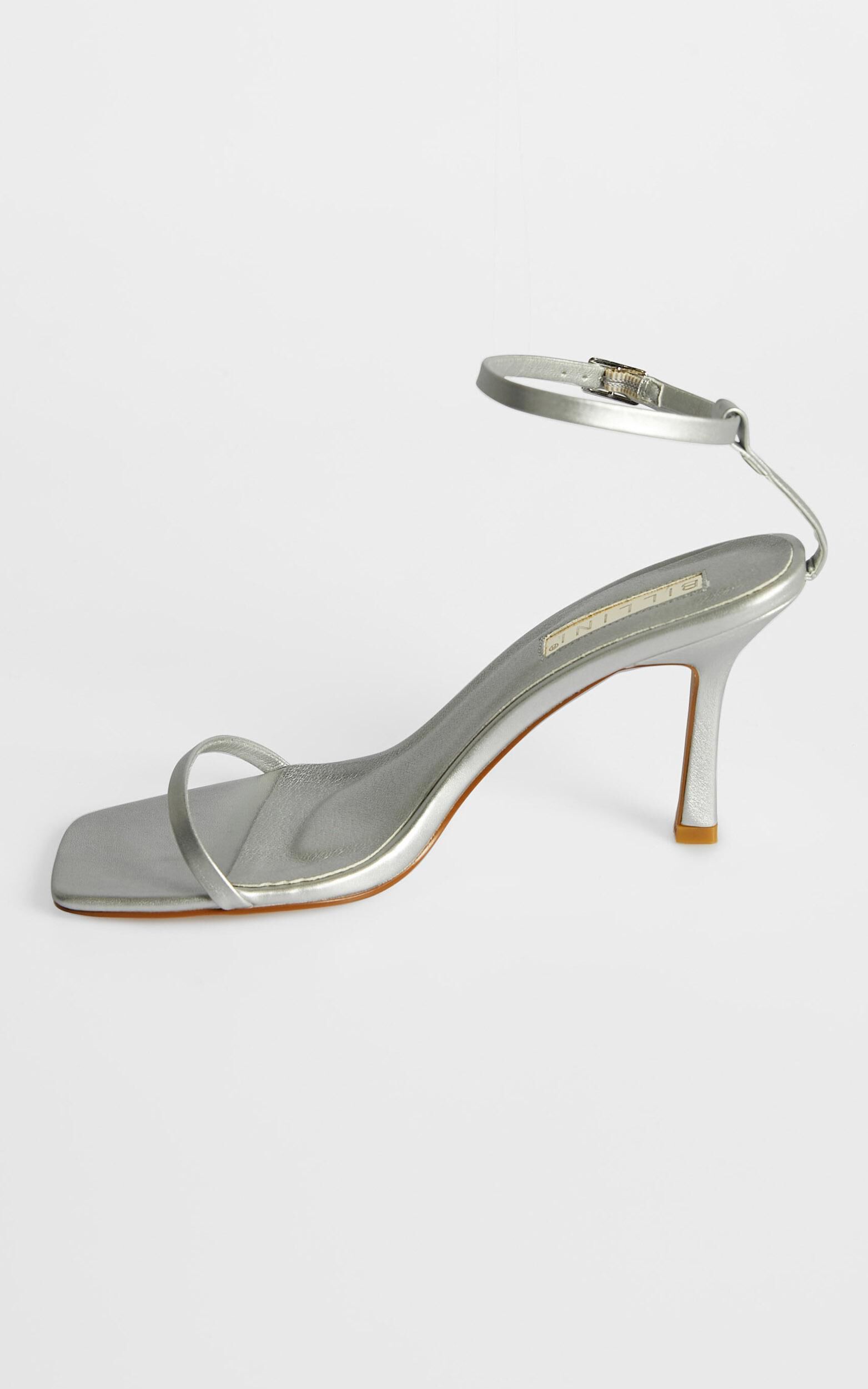 Billini Salsa Heels in Matte Silver