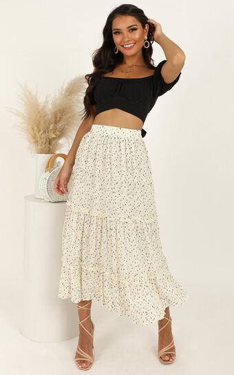 Top It Up Skirt In White Spot