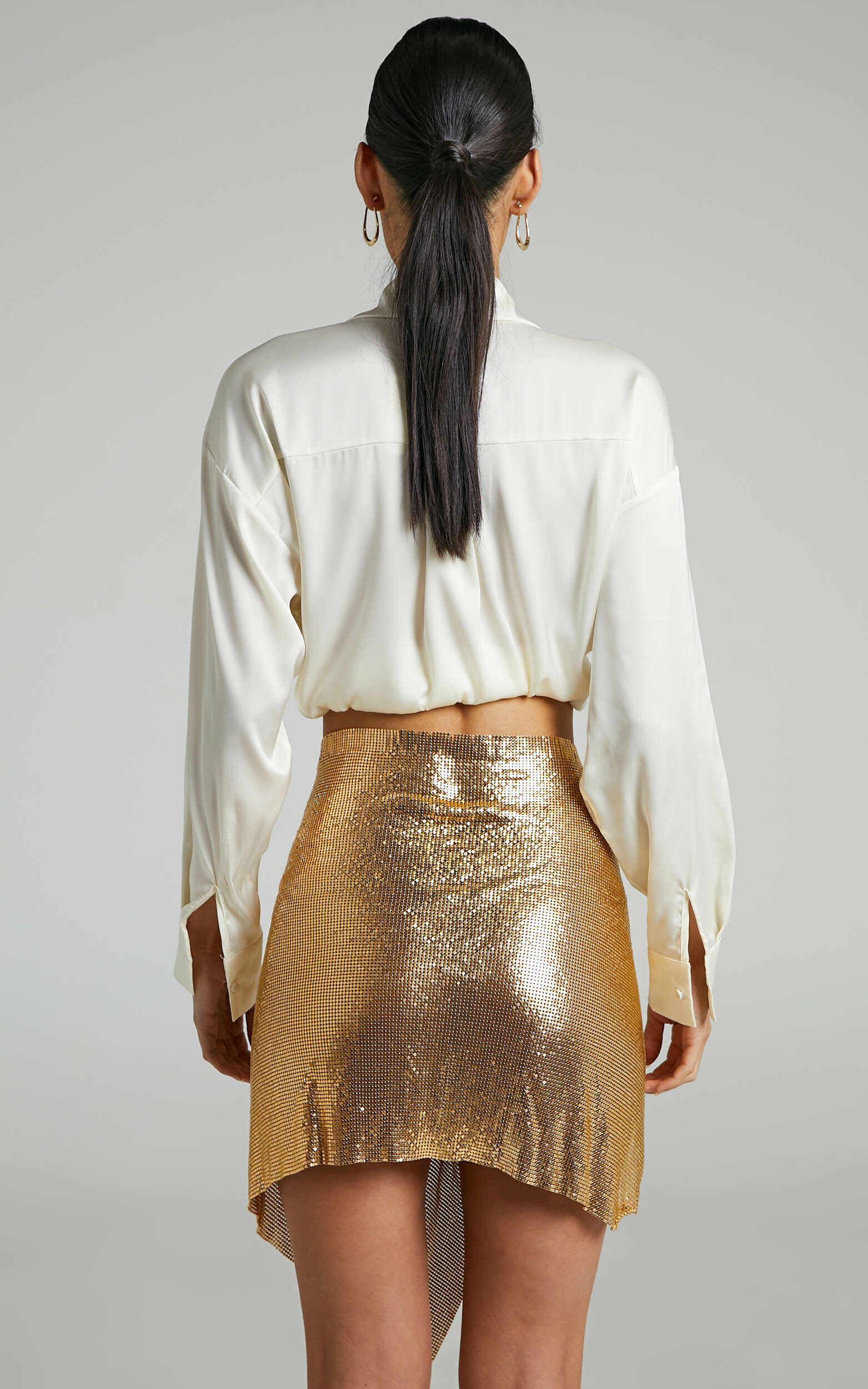 Gold bodycon skirt 2025