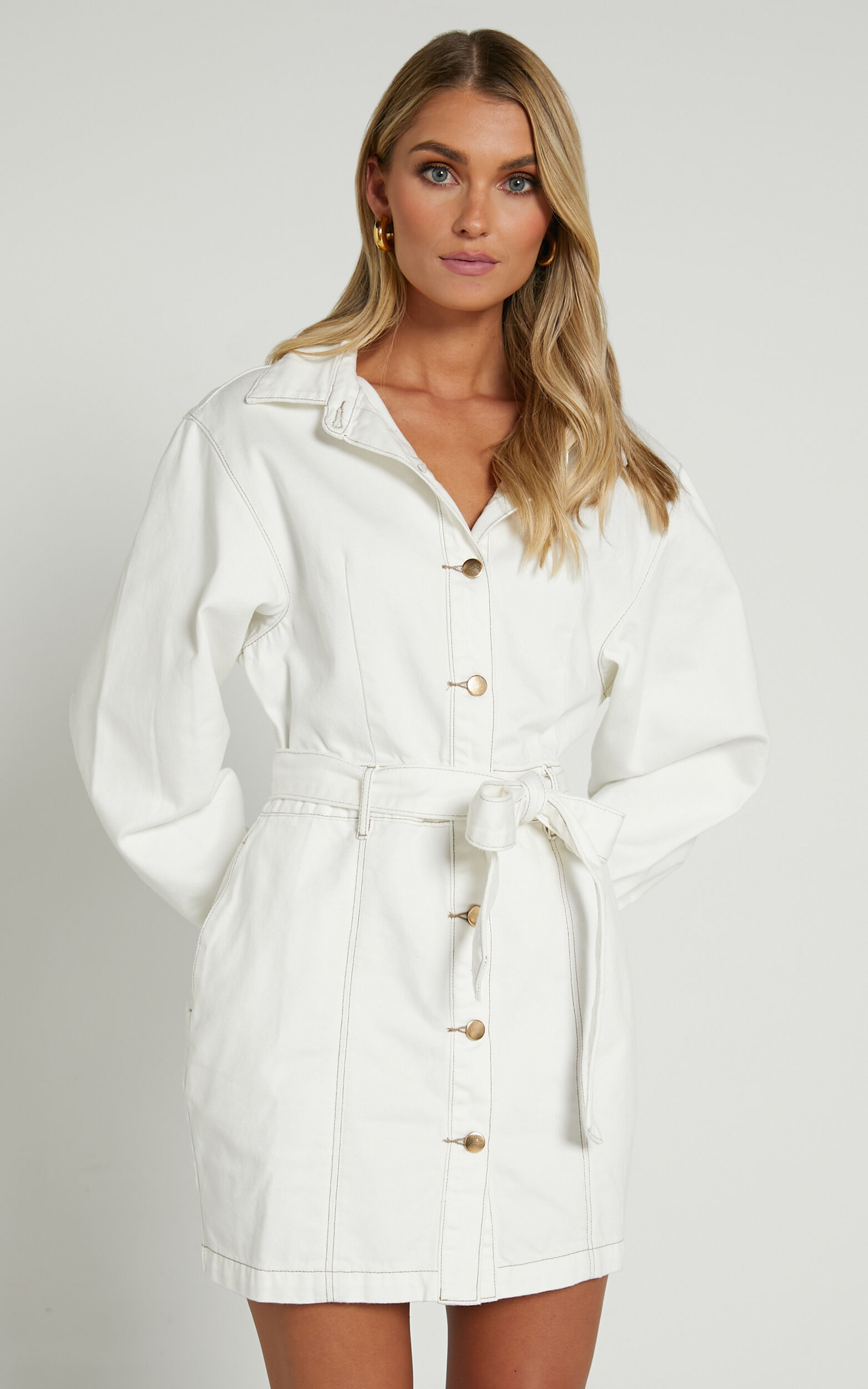 White denim shirt dress sales