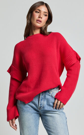 SNDYS The Label - Marabella Knit Jumper in Cherry