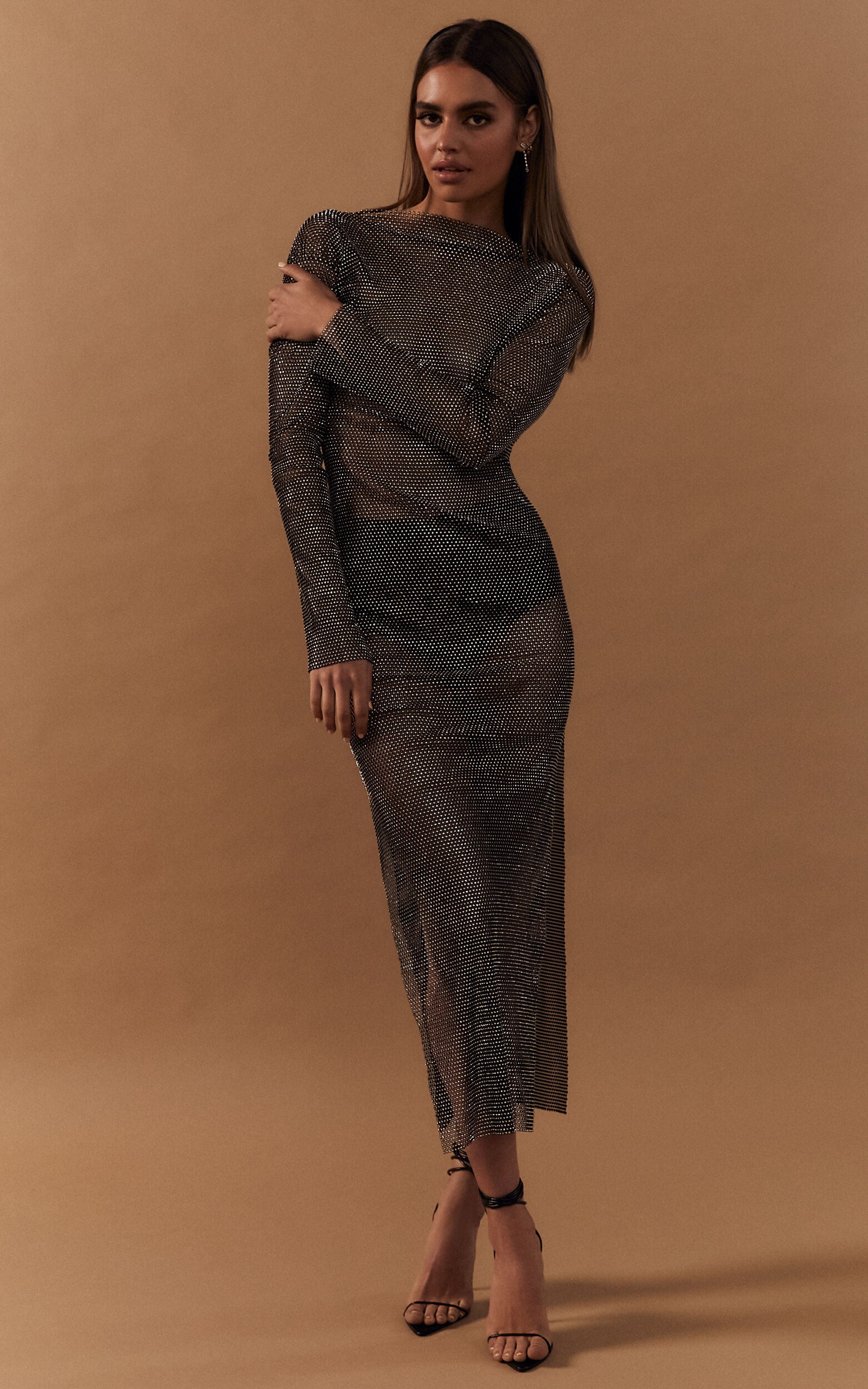 Long Sleeve Mesh Dress