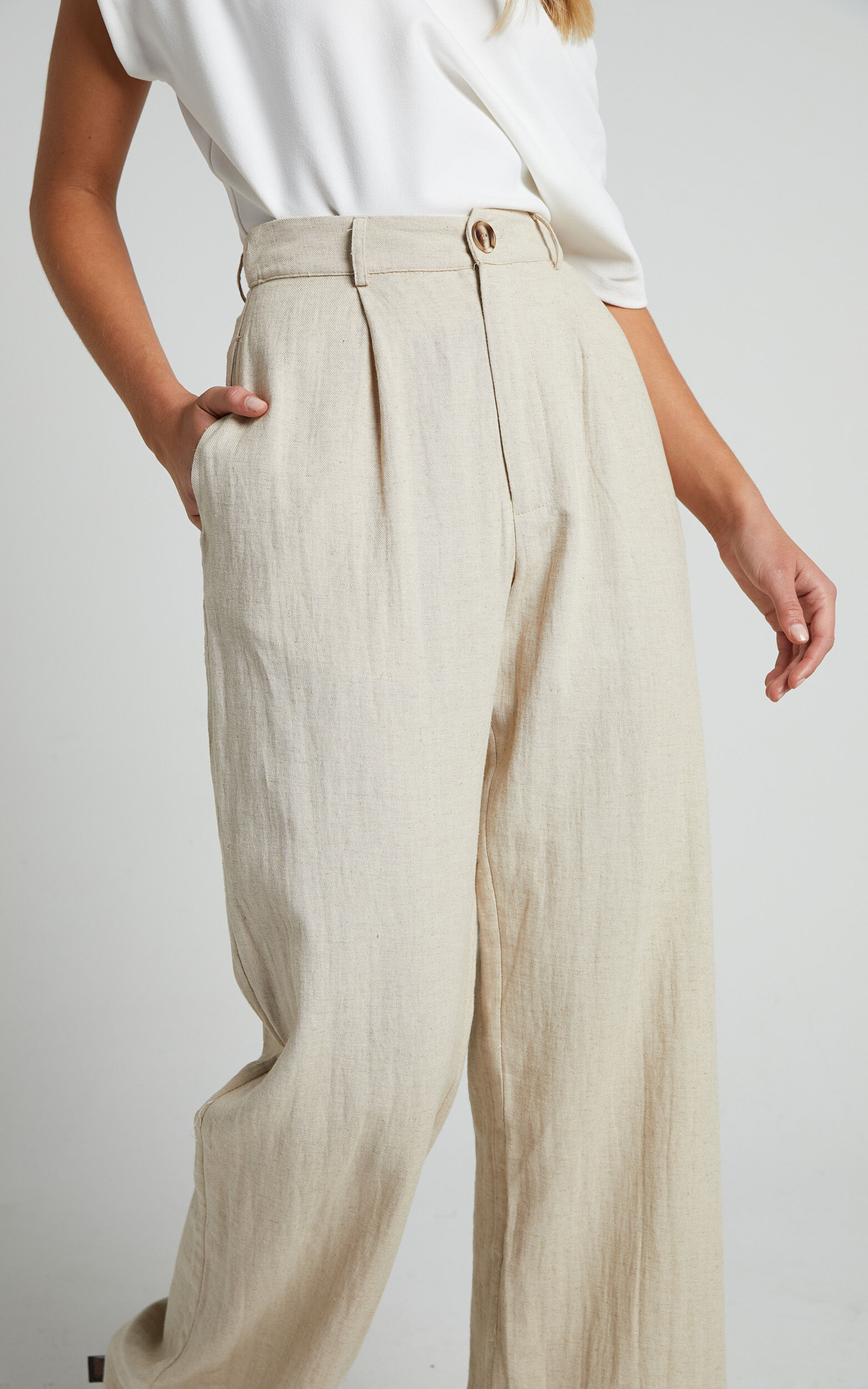 Oatmeal linen trousers new arrivals