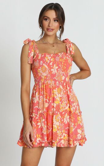 Austin Dress In Red Floral