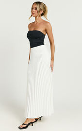 Harlee Midi Skirt - Pleated High Waist A Line Skirt in White | Showpo USA