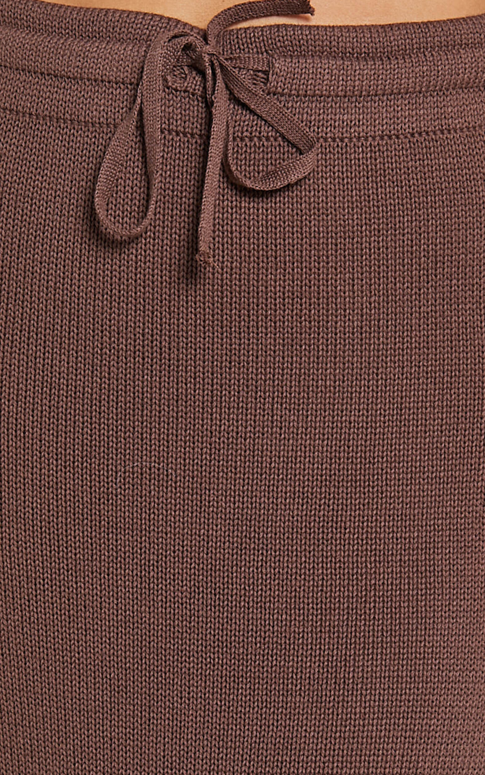 Dasuri Knit Maxi Skirt Drawstring Skirt in Chocolate Showpo