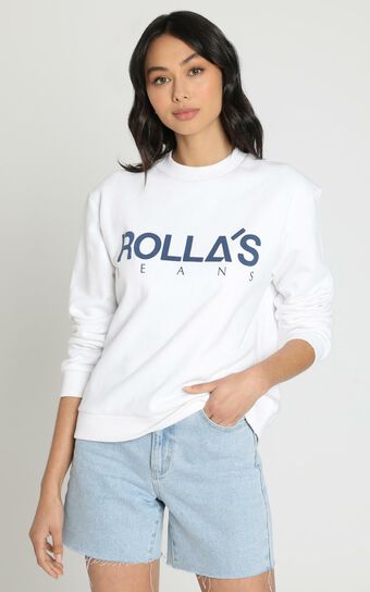 Rollas x Sofia Richie - Vintage Logo Sweater in Vintage White