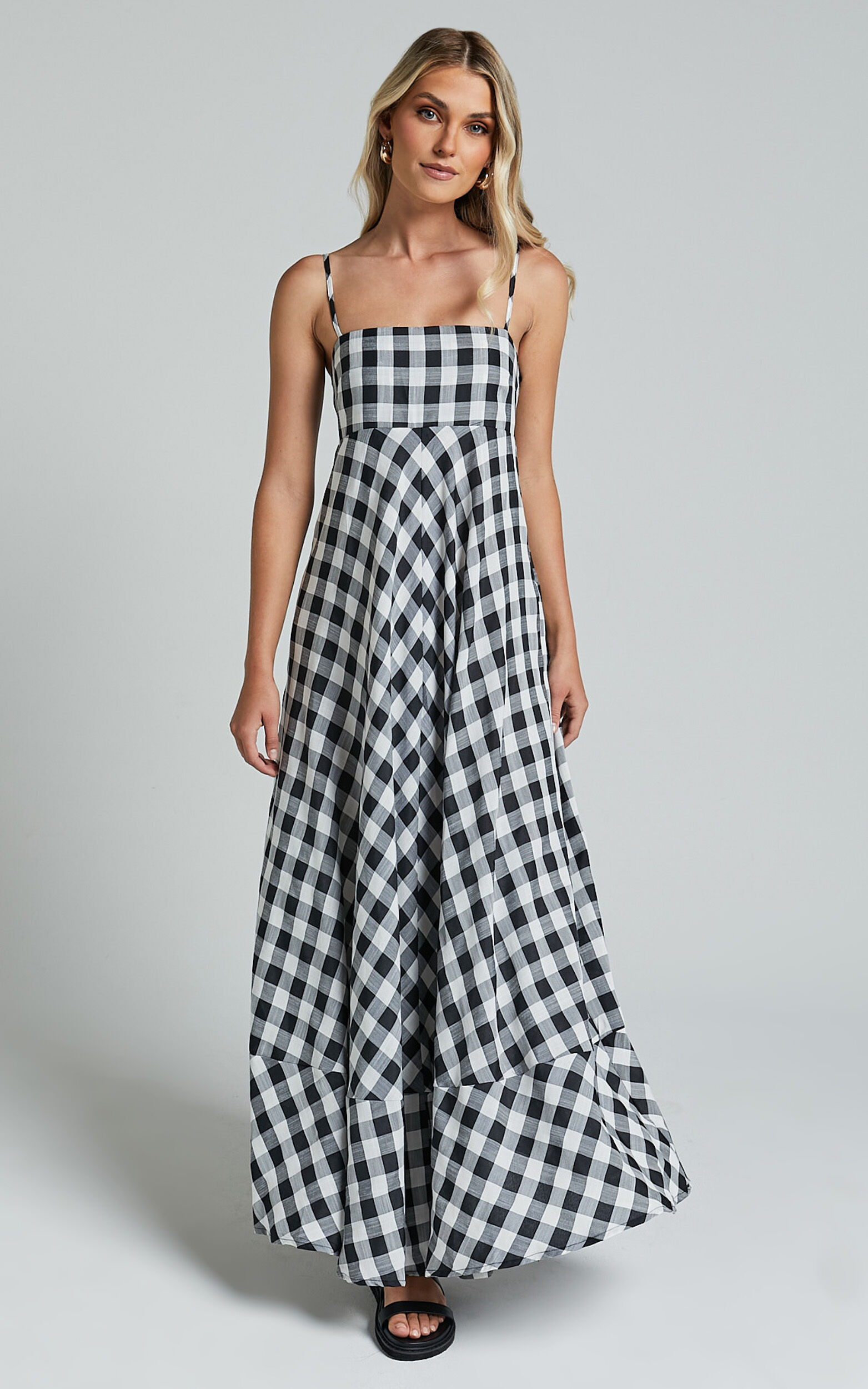 Black and white checkered maxi dress on sale