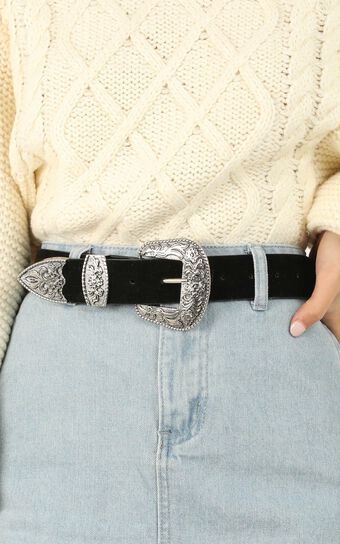 All You Need Is Love Belt In Black And Silver