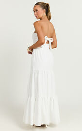 Trish Maxi Dress - Strapless Tiered Dress in White | Showpo NZ