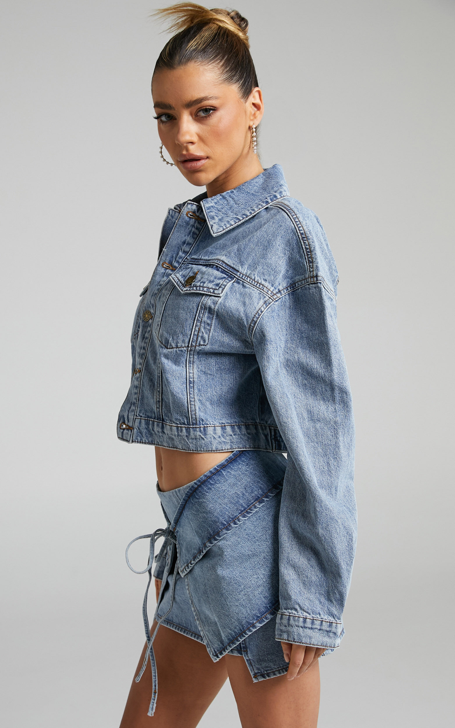 Lioness True Romance Denim Jacket in Duke Blue Showpo