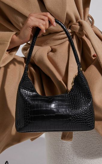 Brunswick Shoulder Bag in Black Croc No Brand