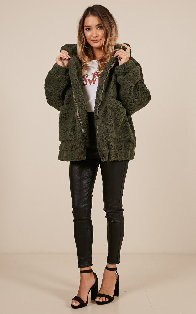 Khaki teddy bear coat outlet