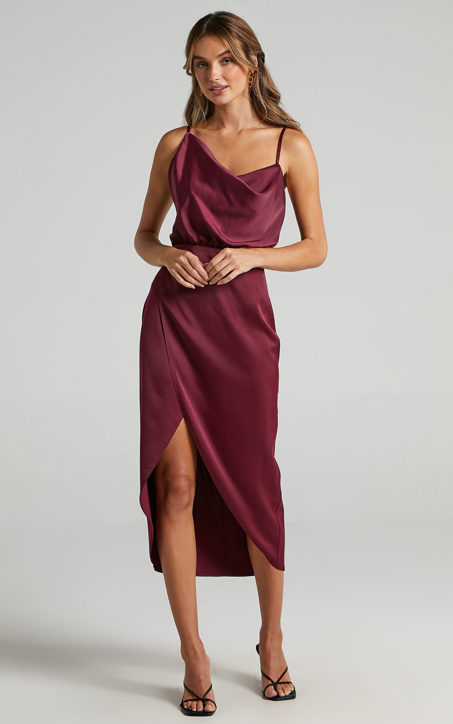 Holly cowl store neck midi dress