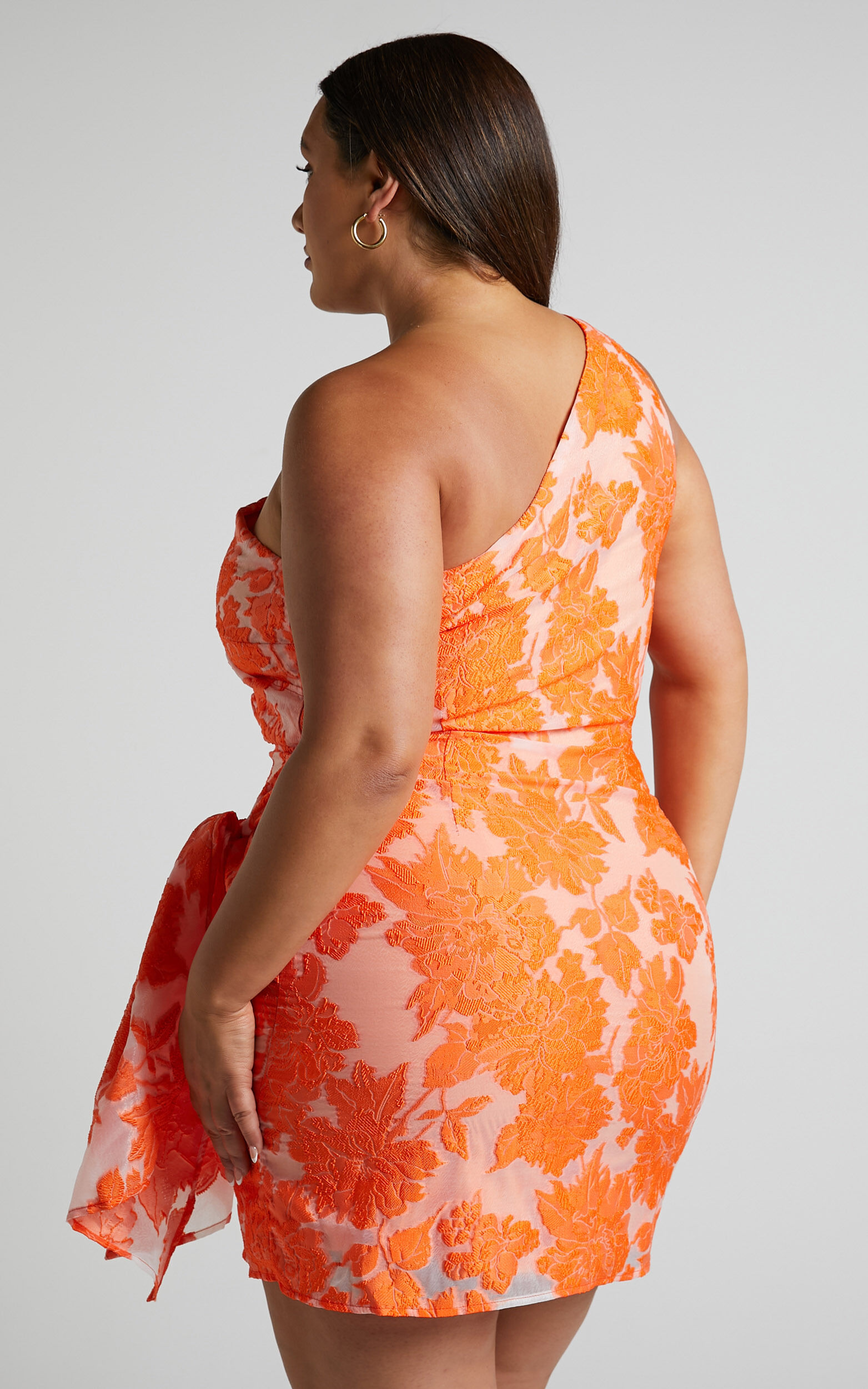 Orange jacquard dress cheap