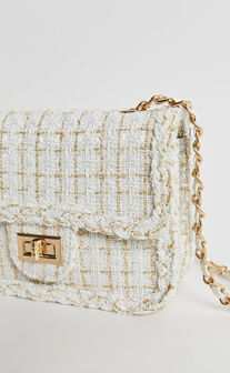 Marseille Boucle Handbag With Chain Strap in White