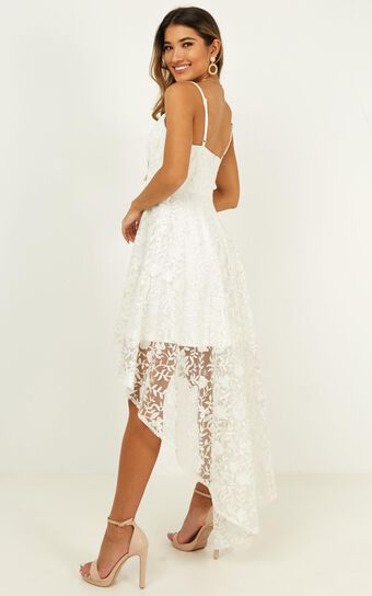 Tide Is High Dress In White Sequin Lace