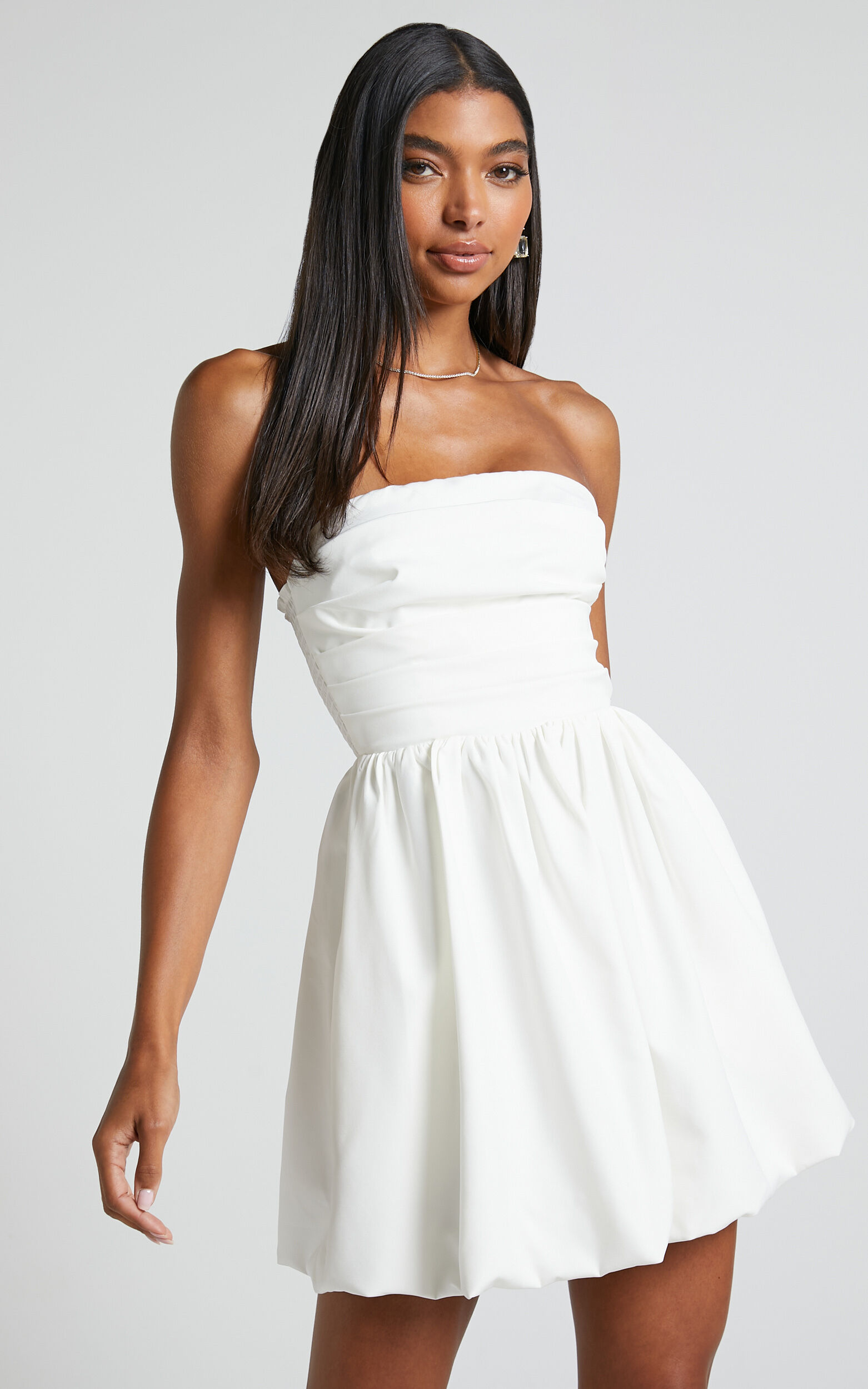 White shop strapless gown