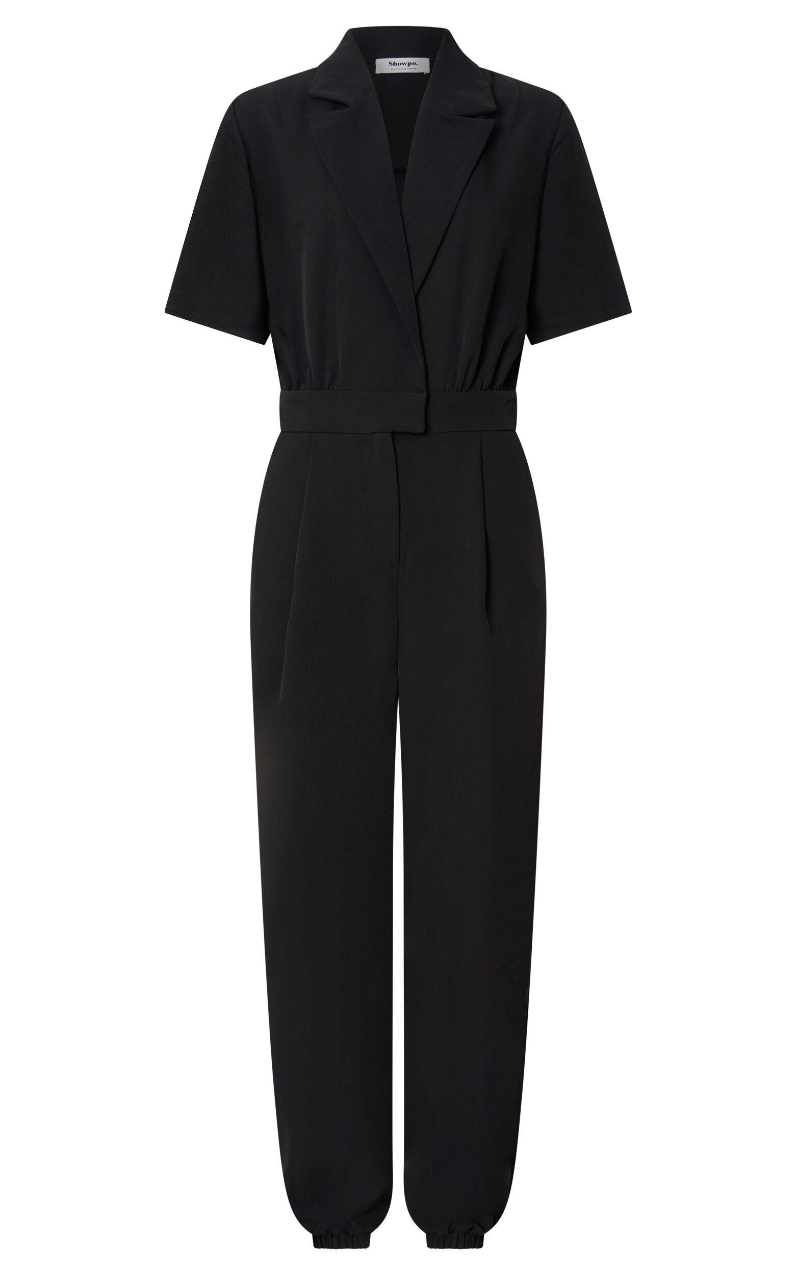 Coco Jumpsuit Collared Short Sleeve Straight Leg Jumpsuit in Black Showpo NZ