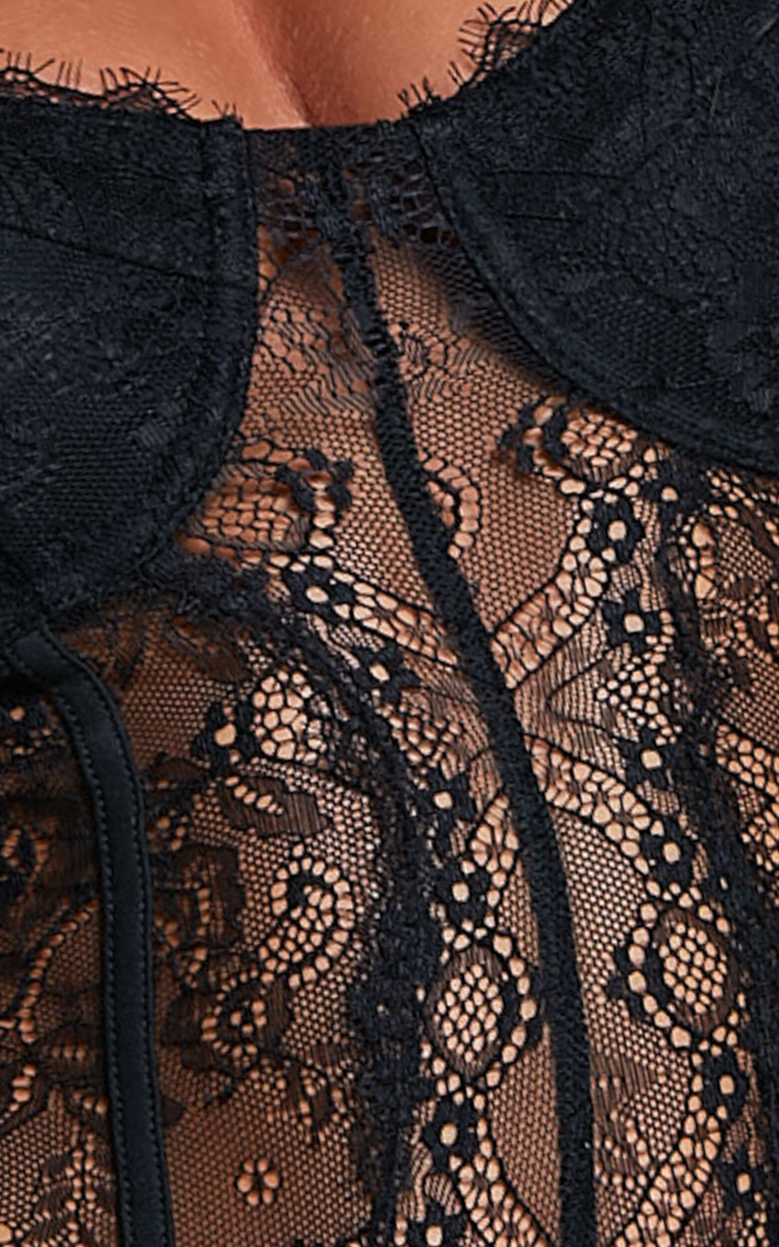 Iris Bodysuit - Corset Lace Bodysuit in Black | Showpo USA