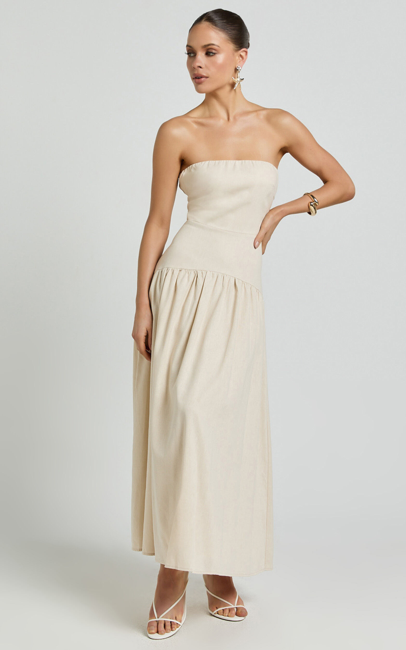 Seven Wonders - Danica Midi Dress in Latte - L, CRE1
