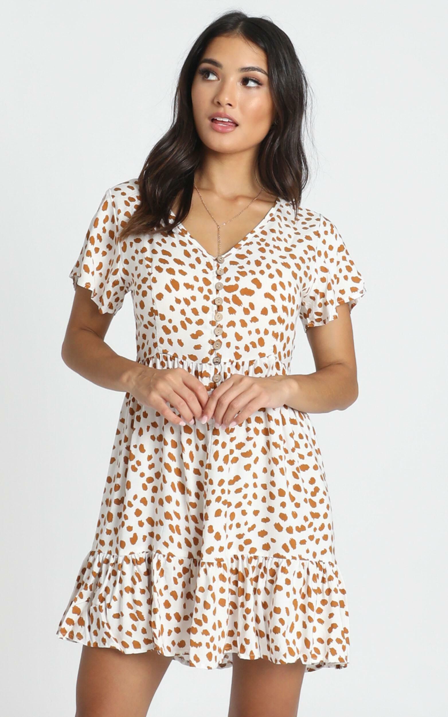 Tan spot dress outlet