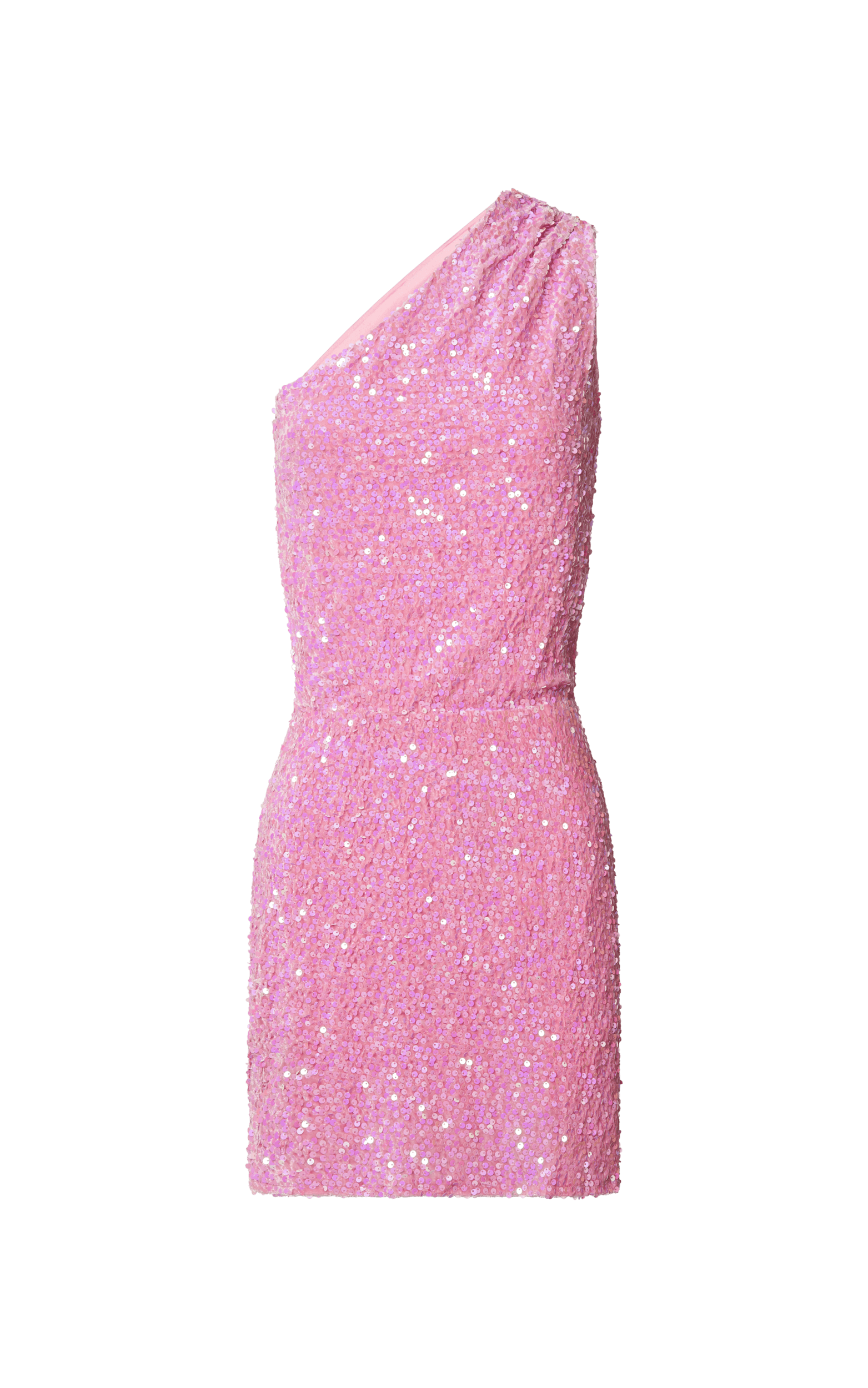 Lucy Mini Dress - One Shoulder Sequin Mini Dress in Pink | Showpo