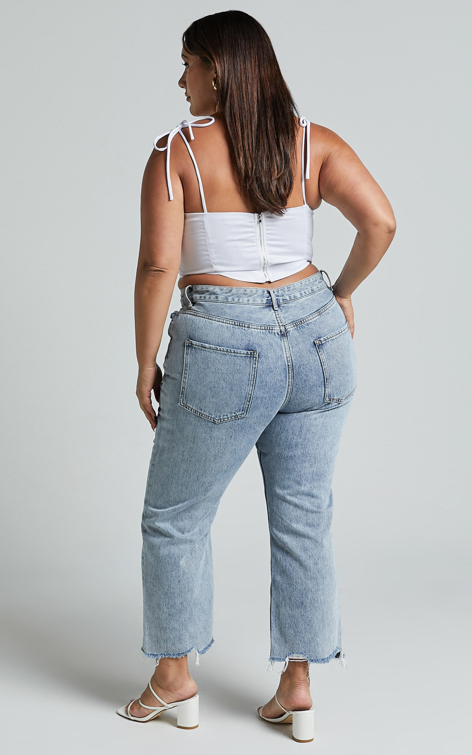 Cropped denim pants hotsell