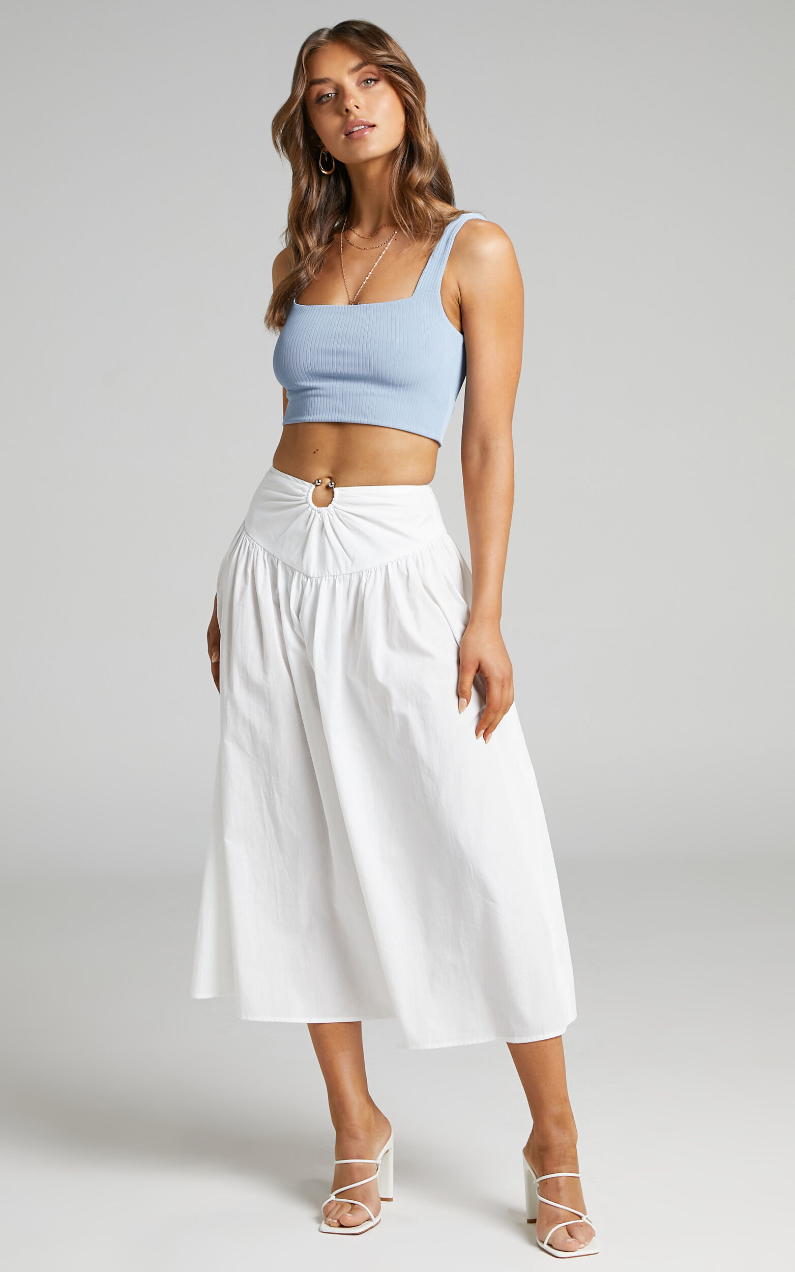 Midi skirt sales with yoke